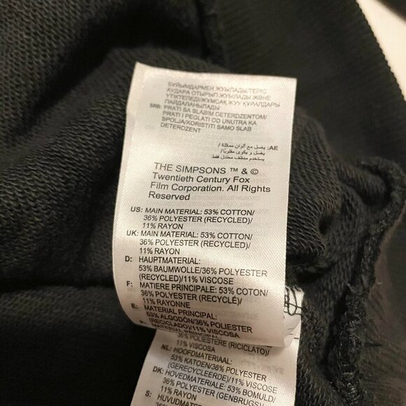 Adidas The Simpsons Homer Family Graphic Hoodie Black Sweater Hooded Mens Small - Picture 11 of 16